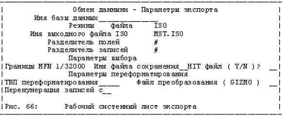 Рис. 66: Рабочий лист экспорта